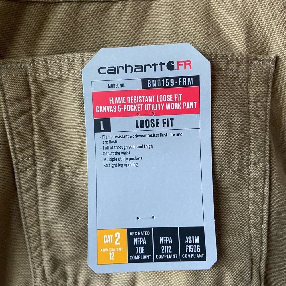 Carhartt Flame-Resistant Loose-Fit Midweight Canvas Pants, new